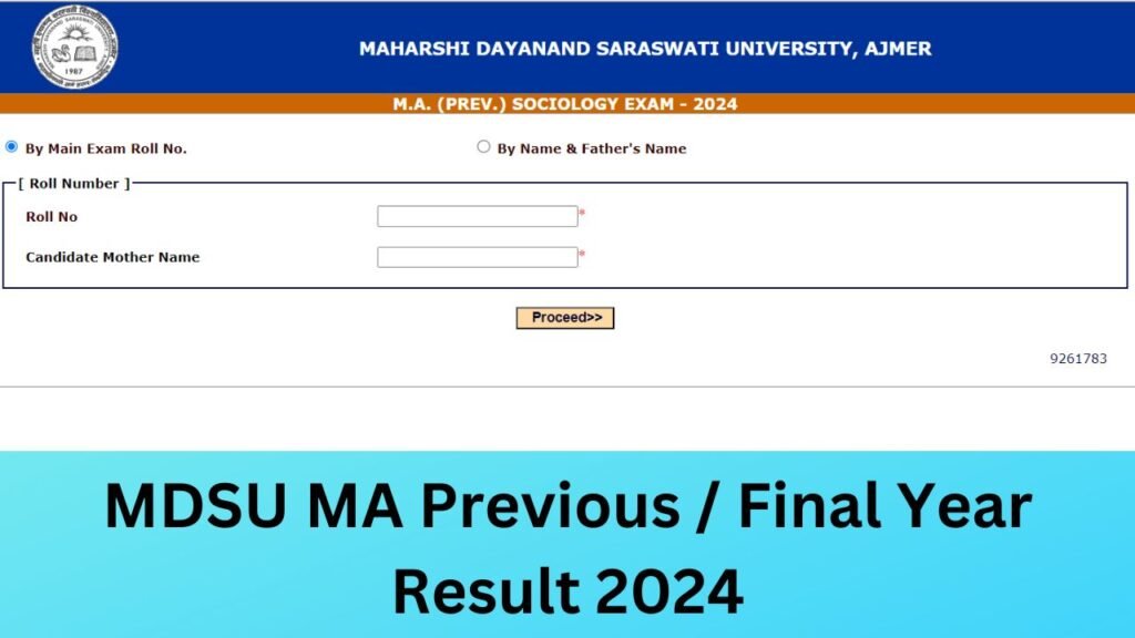 MDSU MA Previous / Final Year Result 2024